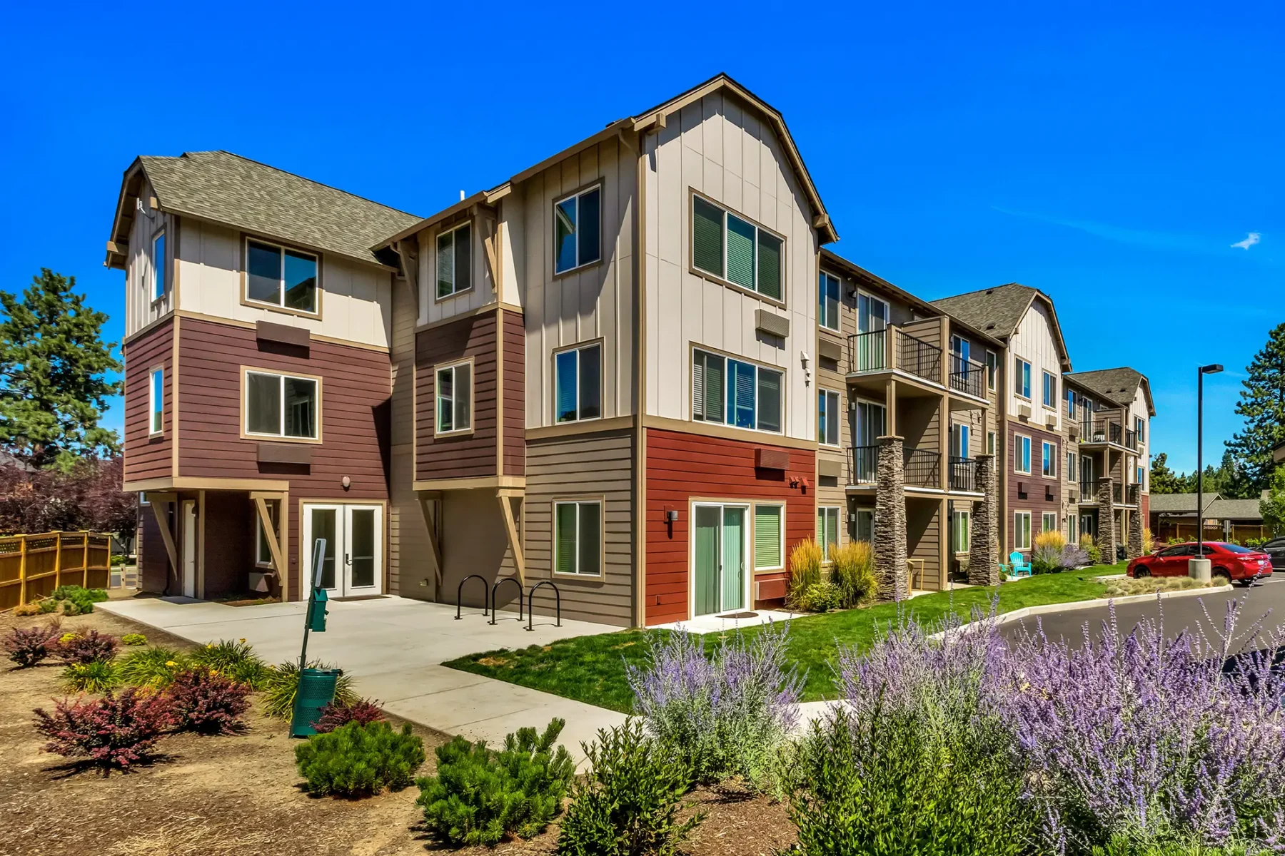 exterior building view with landscaping and street views